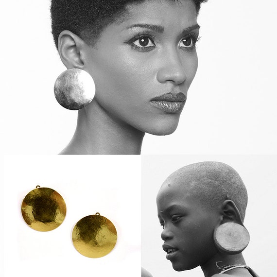 Big disc african earrings tribal earring africa jewelry