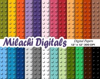 60% OFF SALE Lego digital paper, Lego background, Lego pattern, building block, scrapbook papers - M369