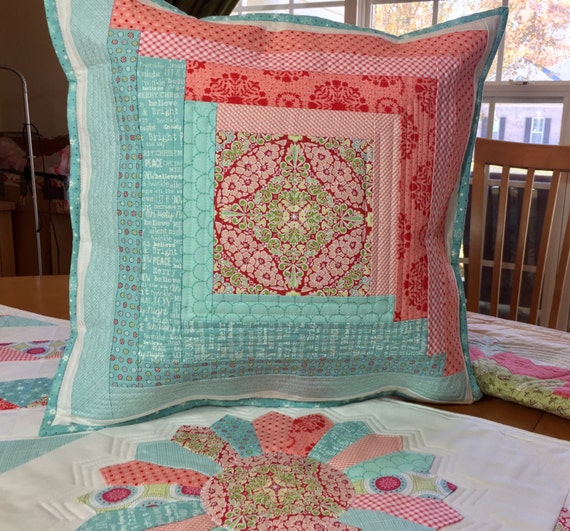 Items similar to Handmade quilted pillow cover on Etsy