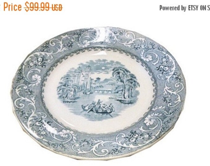 Storewide 25% Off SALE Beautiful Set of Three Antique 19th Century Ridgway Company Decorative Venice Pattern Plate Featuring Arabian Tropica