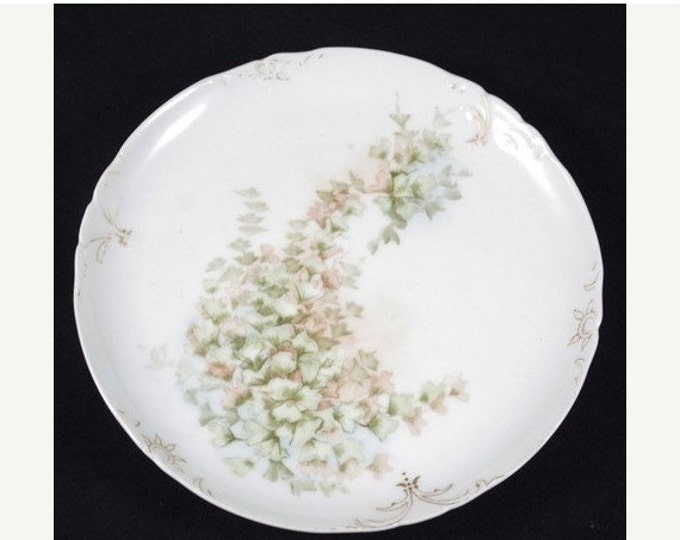 Storewide 25% Off SALE Antique J.P.L. Original French Hand Painted Floral Accented Fine China Plate Featuring Pastel Color Design