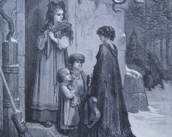 Fontaine's Fables Gustave Dore Antique Print C. 1870 (105)