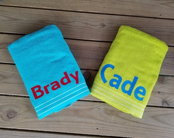 Personalized towels, personalized kids beach towels, personalized beach towels
