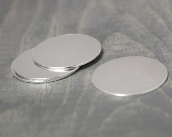 Sterling Silver Stamping Blank, 10 Pack, 1 Inch Disc, 20 Gauge Silver, 25mm Disc, Silver Round, Silver Blank, Stamping Supplies, Blanks
