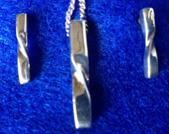 1970s Sterling Silver Necklace & Earrings