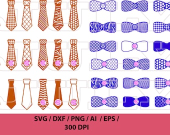 Bow Tie SVG file, Bow clipart, Tie svg, Neck Tie, Tie cutting files, Patterned tie and bow SVG, Tie Monogram Frames, Neckties svg