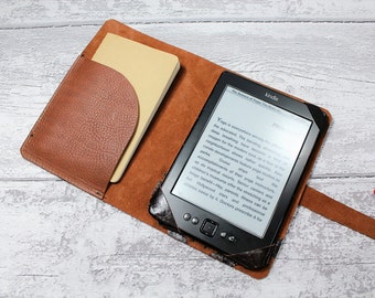 KINDLE PAPERWHITE cover - Kindle cover - chrome tanned italian leather RUSSET colour - kindle case - Handmade by Valentina