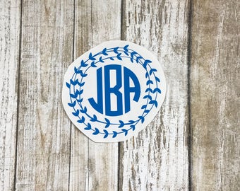 Arrow Circle Monogram Sticker / car decal / monogram decal / arrow decal / laptop decal / arrow border / personalized / monogram sticker