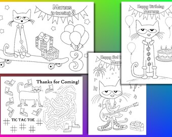 pete the cat coloring pages pete the cat birthday party favor pdf file