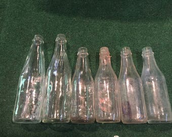 6 Old Vintage Ketchup Bottles