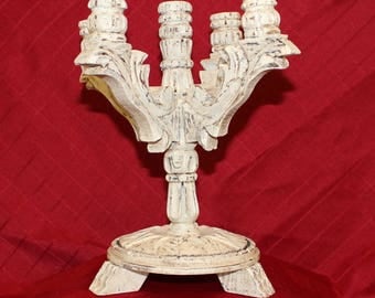 Vintage Wood Candelabra, candle holder, wood candle holder, candles, gift for her, gift for him