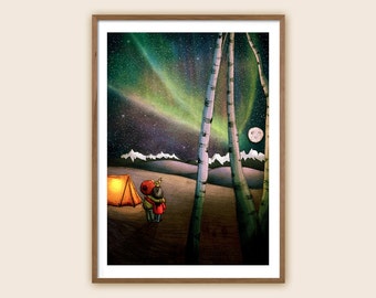 Art Print - Children's Illustration: "Northern Lights"