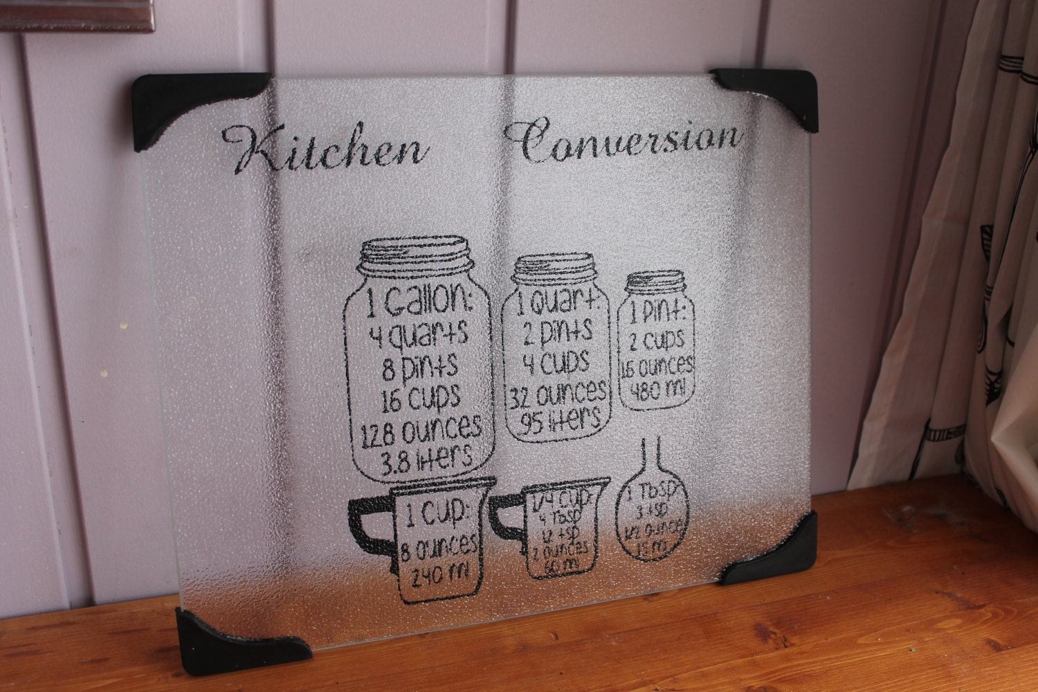 Large Glass Cutting Board Measuring Conversion Cutting Board