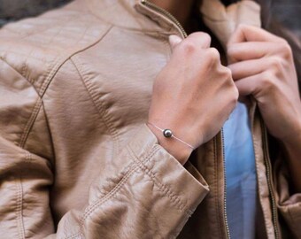 Cable bracelet with a Pearl of Tahiti (#3010011)