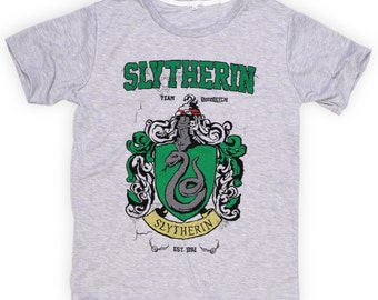 S M L XL *** New With Tag *** Slytherin ** Harry Potter ** Hogwarts ** Funny Shirts ** Tshirts ** Light GRAY Tee Super Soft