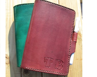 Personalized Leather Journal. Custom Handmade Diary, book Cover A6, C6.
