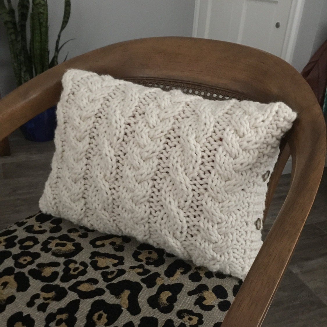Chunky Cable Knit Pillow Cover Lumbar small