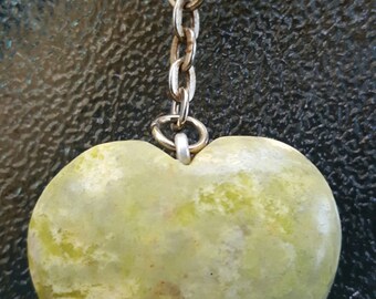 Vintage MINT Connemara Marble Heart Keychain from Ireland in Giftbox