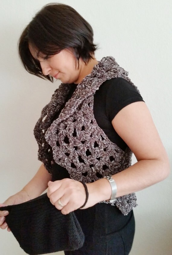 Crocheted Shrug Open Front Vest Crocheted Circular Vest Soft