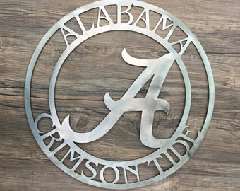 Alabama Crimson Tide Metal Sign 18 inch Alabama metal art