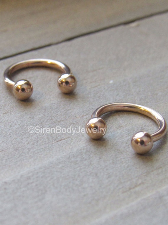 Rose Gold Circular Barbell 16g Septum Piercing Ring Daith