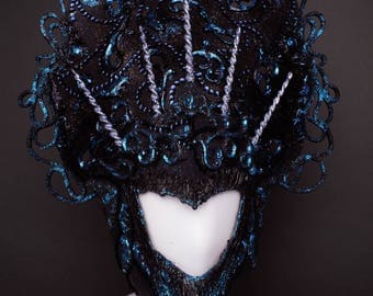 Headdress Mermaid Fantasy Dark Princess Unicorn Strass Costume Show