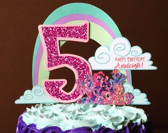 Personalized Birthday Cake Topper, My Little Pony Cake Topper, My Little Pony Birthday Cake Topper, My Little Pony Decorations