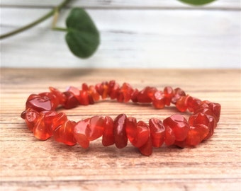 Carnelian Bracelet, Chip Bracelets, Healing Crystals and Stones, Sacral Chakra Stone, Beaded Bracelets, Mens Bead Bracelet, Womens Bracelet