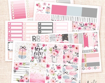Romance - Planner sticker kit / 6 sheets - for Erin Condren, Happy Planner