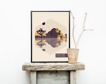 Joshua Tree - California Travel Poster - National Park Travel Poster - Hiking - Cute Apartment Décor – Dorm Decorations – Poster