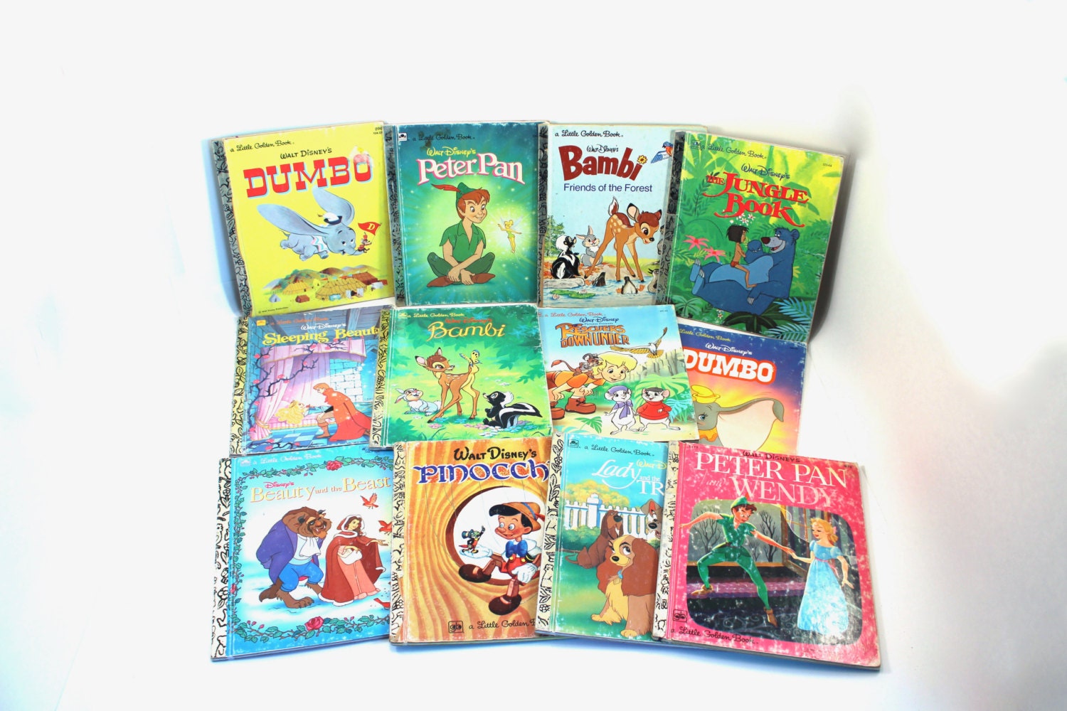 12 vintage Disney Little Golden Books Lady and the Tramp