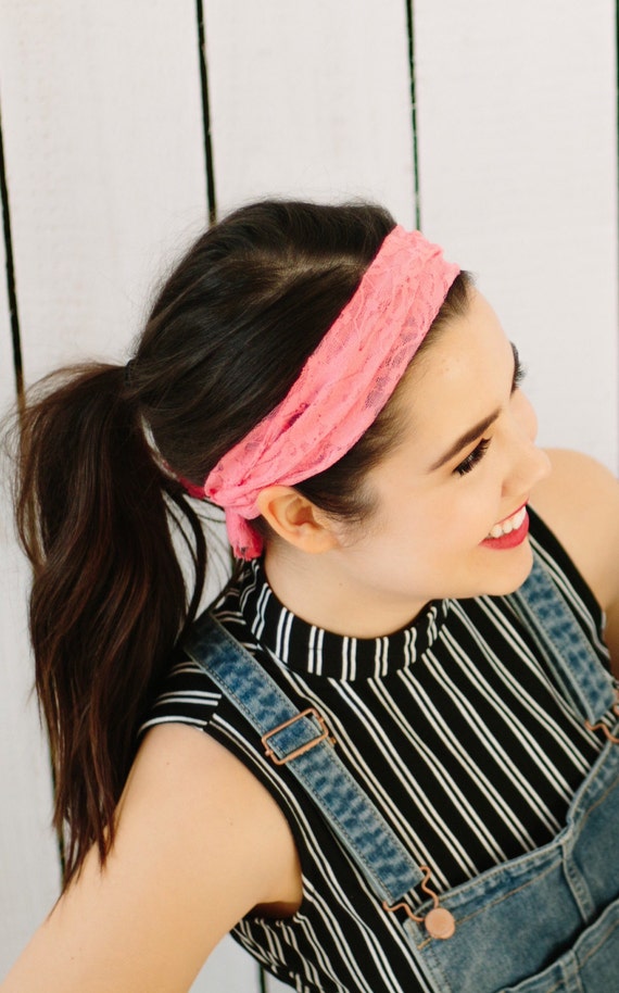 no headache headband women's lace headband Pink Lace