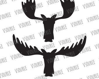 Svg - Moose SVG - Moose Head SVG - Moose Head Silhouette - Moose Clip Art - Moose Head Cut File - Moose Head Graphic