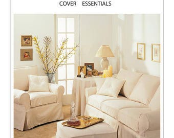 Sewing Pattern for Furniture Slipcovers, Tablecloth and Pillows, McCall's Pattern 3278, Sofa Slipcovers, Chair Slipcovers, Ottoman Cover