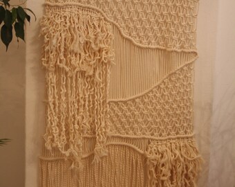 Large macrame wall hanging, Wedding back drop, Wedding Inspiration, Shabby Chic Home Decor, Large handwoven tapestry, tissage mural
