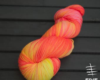 Hand dyed yarn, Neon Dream - Merino Superwash Sock Yarn, 100% Merino, Handdyed yarn, Handdyed sock yarn