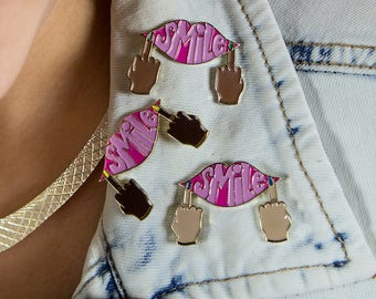 Broad City "SMILE" lapel pins