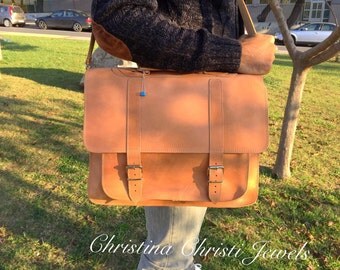 Professional Bag, Men's Leather Briefcase, Leather Laptop Bag, Leather Messenger Bag, Men's Briefcase, 17'' Laptop Bag, Made in Greece.
