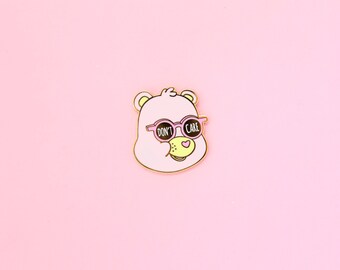 Don't Care Bear - Hard Enamel Gold Lapel Pin
