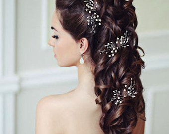 Wedding hair pins,hair vine,pins, Bridal hair pins, Bridal headpiece,Bridal hairpiece Wedding hair