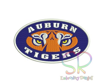 7 Size Auburn Tigers Embroidery Designs College Football Logo Embroidery Design Machine Embroidery - Instant Download