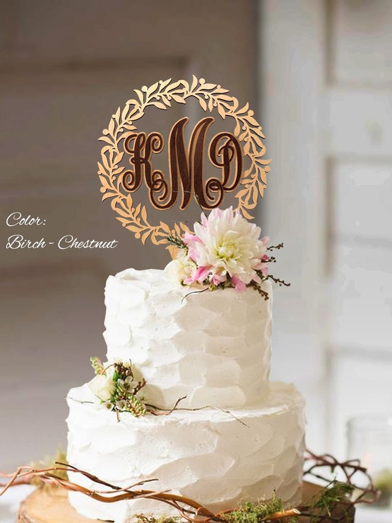 Monogram Cake Topper. Monogram Cake Topper Wedding. Initial