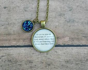 Ravenclaw Sorting Hat Necklace/ Harry Potter Jewelry/ Harry Potter Necklace/ Harry Potter Birthday Gift/ Bridal Party Gifts/ Gifts for Her