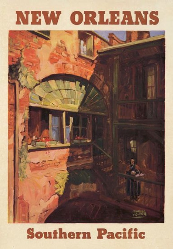 Vintage New Orleans Tourism Poster A3 Print