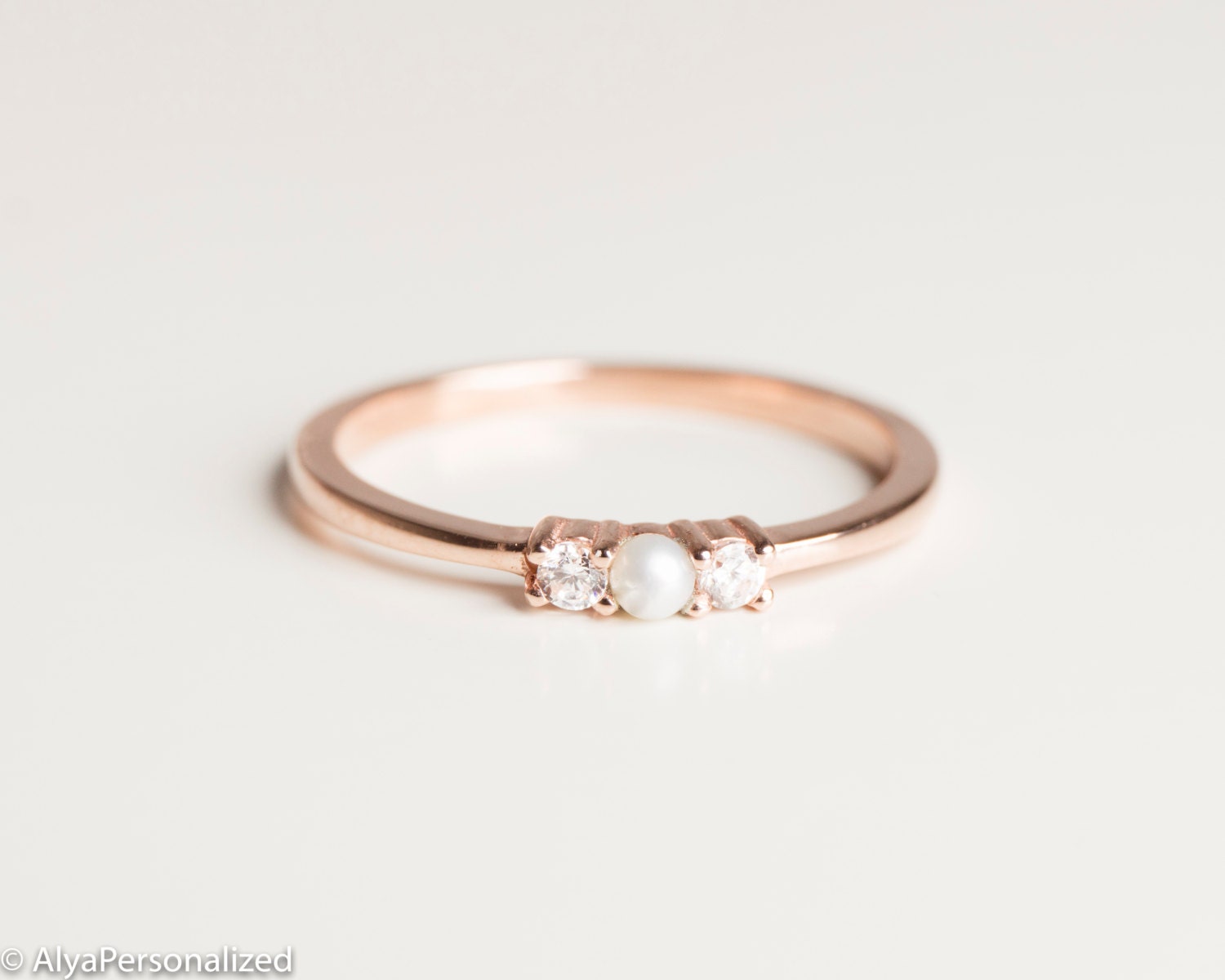 Anniversary Ring Simple  Ring Band  Thin Rose Gold Ring