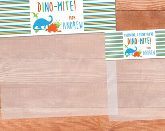 Valentine Bag Toppers, Printable Bag Toppers, Dinosaur Valentines, Personalized Bag Toppers, Personalized Valentines Favors