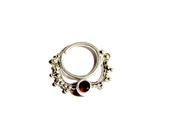 Septum Mae argent/ Ethnic septum/ Tribal adornment/ silver nose ring
