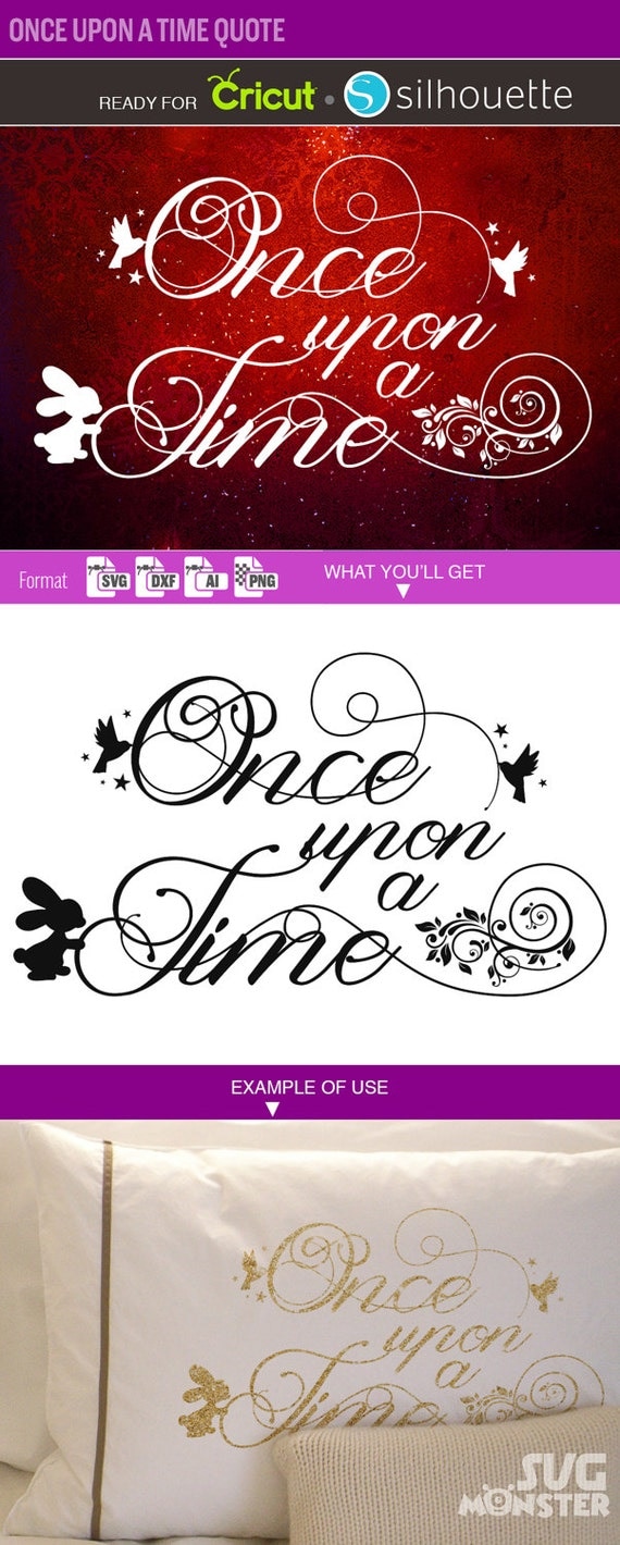 Download Once Upon A Time QUOTE SVG MONOGRAM frame svg Cut Files for