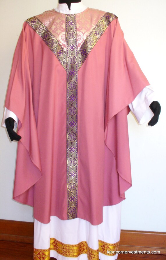 Advent And Marytr's Rose Chasuble & Stole Set