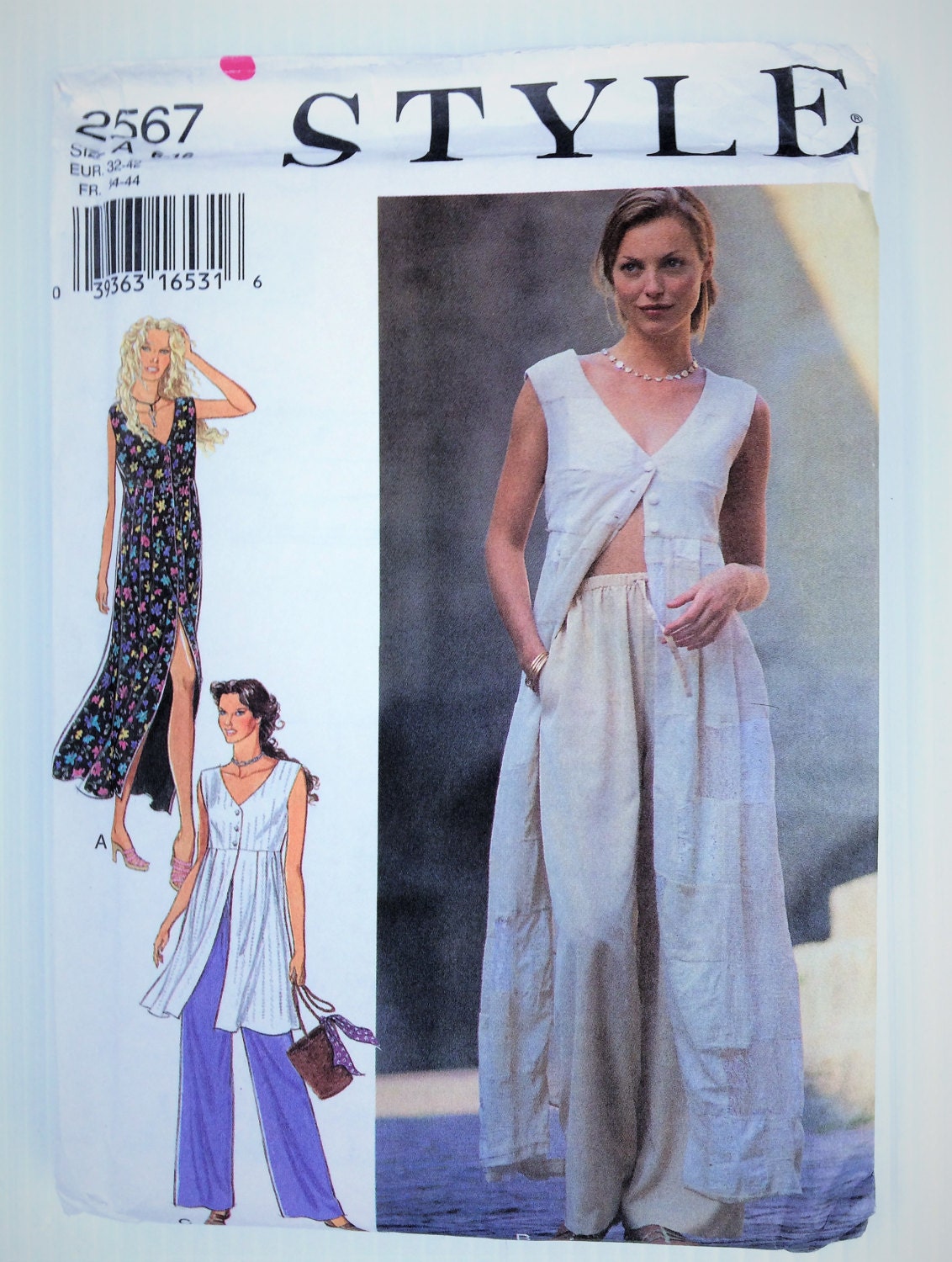 Style sewing pattern 2567 button front dress tunic and